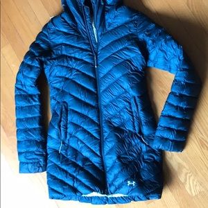 UA Under Armour Down Infared Winter Coat XS Hood